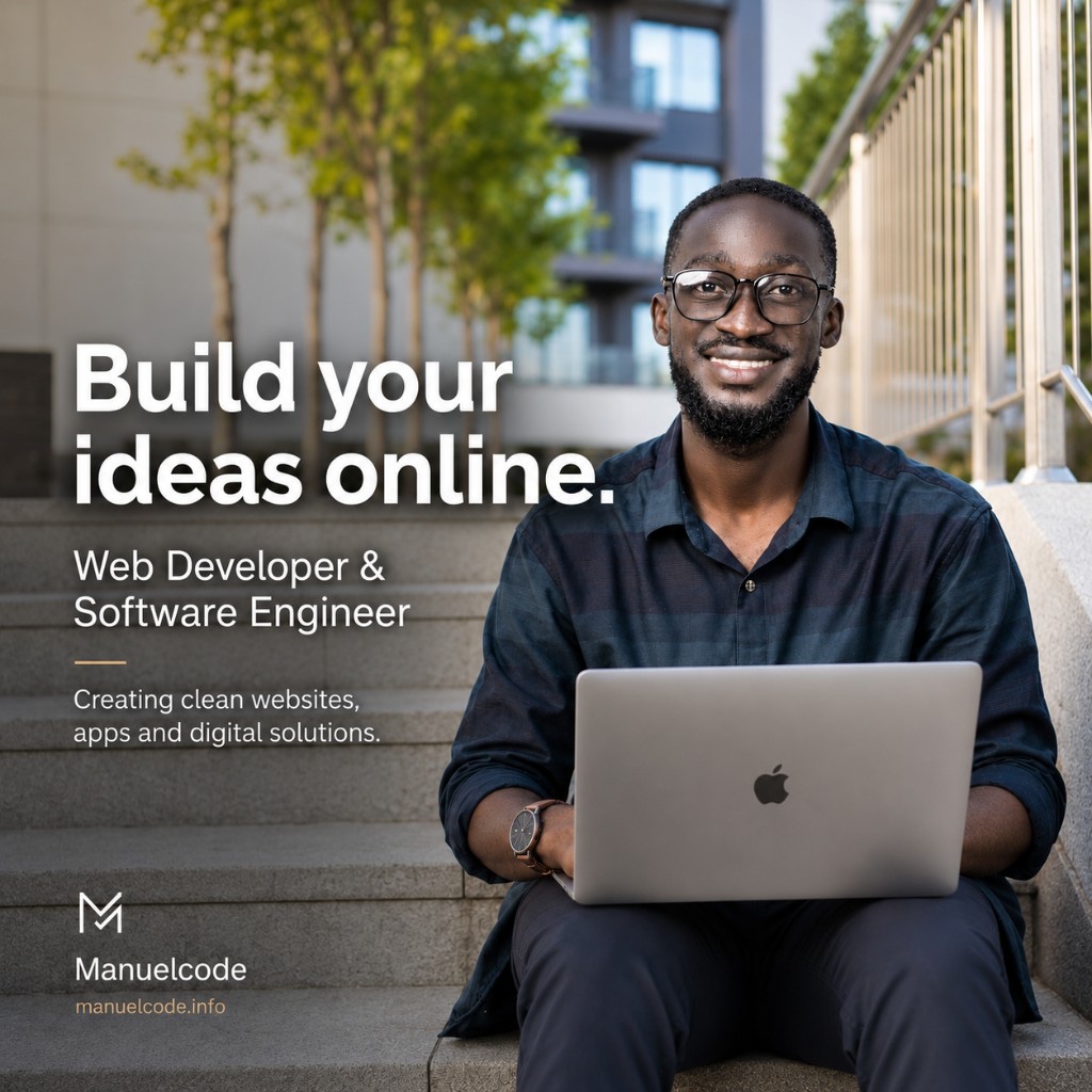 Build your ideas online — Manuelcode web developer and software engineer in Ghana.